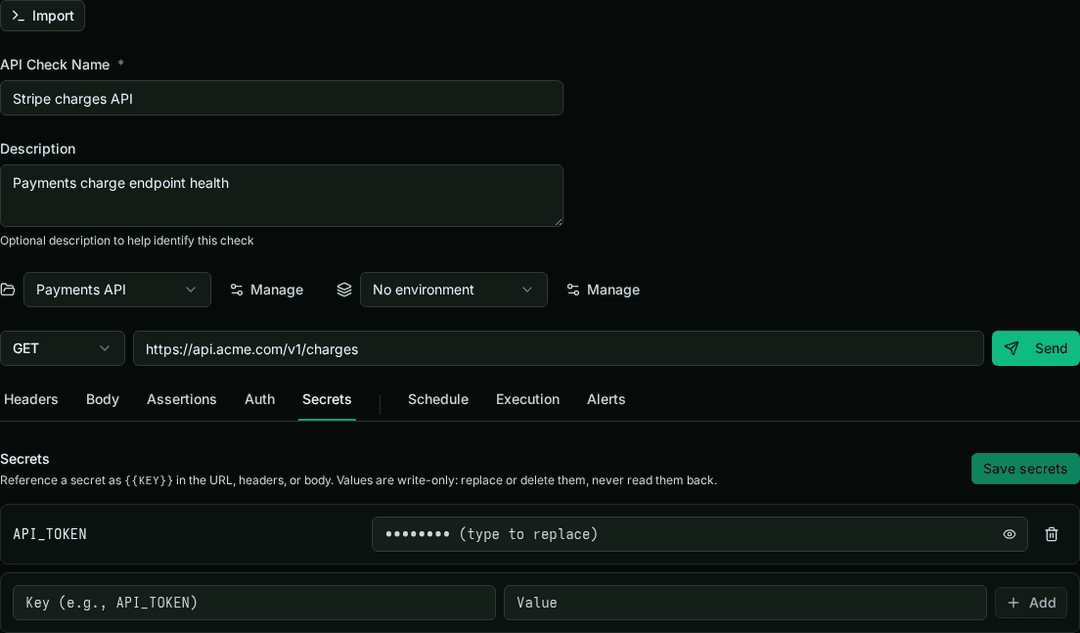 ObserveOne — Auth and a write-only secrets vault