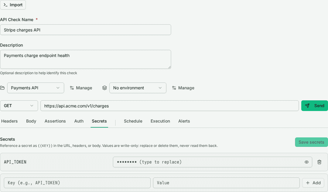 ObserveOne — Auth and a write-only secrets vault