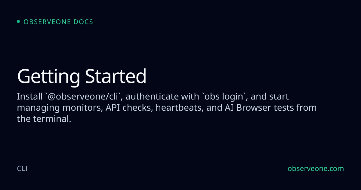 Getting Started | ObserveOne
